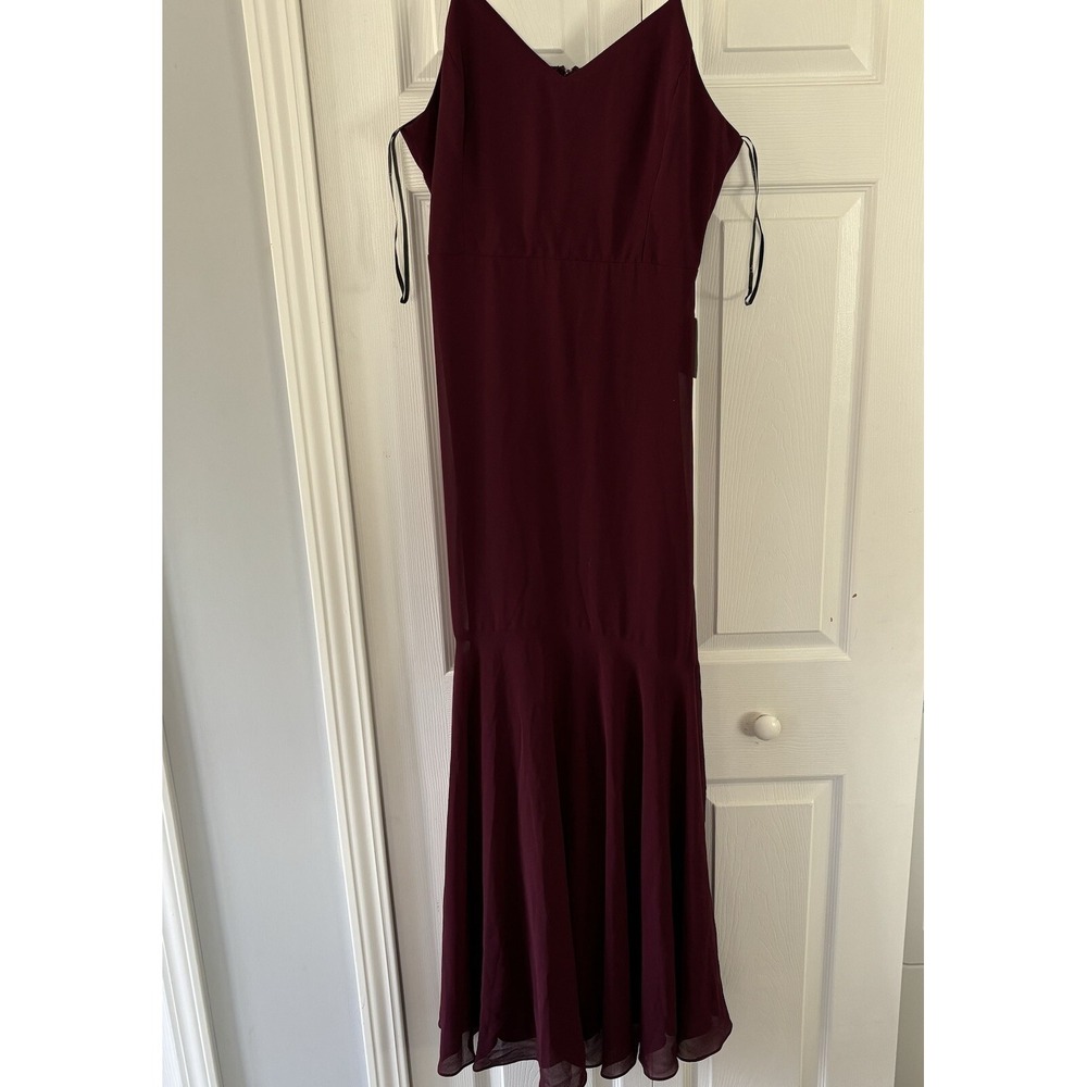Lulu's Women's XL Plum Flare Strap Maxi Lined Cocktail Elegant Dress NEW